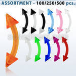 blk152 surtido piercings surtido 500 200 100 bananas ceja acrilico uv conos acrilico uv 3mm 8mm al por mayor