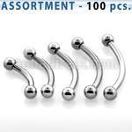 blk18b surtido piercings pack 100 bananas ceja acero quirurgico bolas 2 5mm distribuidor