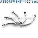 blk19c surtido piercings pack 60 bananas ceja acero quirurgico 1mm conos 2mm al por mayor