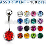blk20b surtido piercings 100 piercings ombligo acero quirurgico bola joya bisel 8mm bola acero liso 5mm mayorista