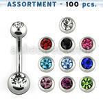 blk21a surtido piercings 100 piercings ombligo doble joya bolas joya bisel 5 6mm mayorista