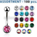 blk21b surtido piercings 100 piercings ombligo acero quierurgico bola joya bisel 6mm bola acero liso mayorista