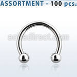 blk22b surtido piercings 100 barbells circulares ceja acero quirurgico bolas 2 5mm distribuidor mayorista