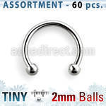 blk22c surtido piercings 60 barbells circulares ceja acero quirurgico 1mm bolas 2mm distribuidor