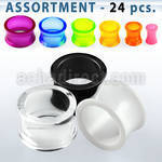 blk305 surtido piercings 24 dilataciones tunel doble flare acrilico semi transparente distribuidor