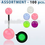 blk30 surtido piercings surtido piercings ombligo acero quirurgico bolas acrilicas brillan oscuridad 5 8mm 10mm mayorista