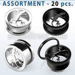 blk313 surtido piercings 24 dilataciones tunel tornillo acero brillo espejo acero anodizado lagarto al por mayor