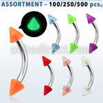 blk360 surtido piercings surtido bananas ceja acero quirurgico conos brillan oscuridad 3mm 8mm mayorista