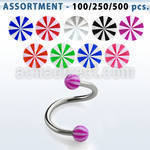 blk375 surtido piercings surtido espirales ceja acero quirurgico bolas acrilicas pelota playa 3mm 8mm distribuidor