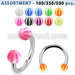 blk377 surtido piercings barbells circulares acero quirurgico variados bolas acrilicas pelota playa 3mm 8mm distribuidor mayorista