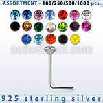 blk465 surtido por mayorpiercing nariz l plata esterlina 925 0 6mm cristal redondo 2mm distribuidor