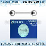 blk482 surtido piercing surtido 250 50 piercings esterilizados barbells parapezon acero quirurgico 316l bolas 16mm venta