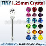blk524 surtido por mayor piercings nariz plata piercings nariz hueso plata esterlina 925 0 6mm cristal redondo 1 25mm al por mayor