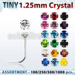blk526 surtido por mayorpiercing nariz l plata esterlina 925 0 6mm cristal redondo 1 25mm mayorista