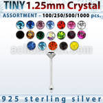 blk530 surtido por mayor piercings nariz plata piercings nariz hueso plata esterlina 925 0 6mm cristal redondo 1 25mm mayorista