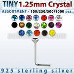 blk532 surtido por mayorpiercing nariz l plata esterlina 925 0 6mm cristal redondo 1 25mm distribuidor mayorista
