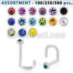 blk542 surtido piercings surtido piercing nariz l bio flexible 1mm cristal redondos 1 5mm mayorista