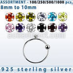 blk545 surtido por mayor aros nariz plata aros nariz plata 925 0 6mm bola cierre zirconia redonda 1 5mm 8mm 10mm mayorista