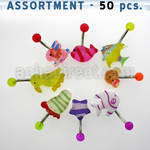 blk91 surtido piercings 50 piercings ombligo acero quirurgico figuras bola acrilica mayorista