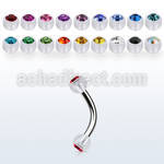 bnajb4 banana acero quirurgico bolas bioflexibles 4mm cristal bisel al por mayor