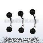 bnar5 piercing ombligo organico barra acero 316l bolas madera areng 5mm distribuidor
