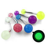 bnbgl piercing ombligo acero quirurgico bolas acrilicas brillan oscuridad 5 8mm 10mm venta