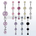 bndpr2 piercing ombligo acero quirurgico bolas perlas falsas 5 8mm doble perlas s 8mm 14mm distribuidor