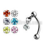 bnerv3 banana ceja acero quirurgico bolas 3mm zirconita redonda 3mm 6mm al por mayor