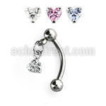 bnerv6 banana ceja acero quirurgico bolas 3mm zirconita corazon 3mm 6mm distribuidor