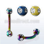 bnetc3 banana ceja acero quirurgico anodizado bolas multi joya 3mm distribuidor mayorista