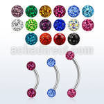 bnfr3ss banana ceja acero quirurgico 1mm bola 3mm multi cristal al por mayor