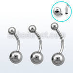 bngin piercing ombligo acero quirurgico bolas acero liso 5mm rosca interna 8mm mayorista