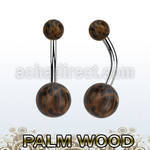 bngpl piercing ombligo organico barra 316l bolas madera palma 5 8mm mayorista