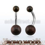 bngsn piercing ombligo organico barra 316l bolas madera sono 5 8mm distribuidor