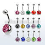 bnmtj15 piercing ombligo acero quirurgico media bola acero 10mm cristal ferido bola acero liso 5mm distribuidor mayorista