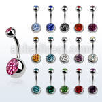 bnmtj30j piercing ombligo acero quirurgico media bola 8mm acero cristal ferido bola 5mm joya bisel distribuidor mayorista