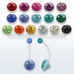 bnoc2fr clear bio flexible piercing ombligo media bola la 5mm 9mm cristal ferido recortable ajustar tamano venta