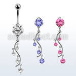 bnrz359 piercing ombligo acero quirurgico zirconia 8mm colgante vid zirconia 38 10mm distribuidor