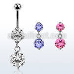 bnrz383 piercing ombligo acero quirurgico zirconia 8mm colgante zirconia 10mm 38 10mm venta
