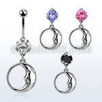 bnrz733 piercing ombligo acero quirurgico zirconia 8mm colgante luna sonolienta 38 10mm distribuidor