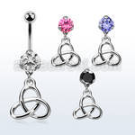 bnrz736 piercing ombligo acero quirurgico zirconia 8mm colgante liso nudo trinidad celta 38 10mm distribuidor mayorista