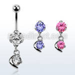 bnrz8 piercing ombligo acero quirurgico zirconia 8mm colgante luna zirconia redonda 38 10mm distribuidor mayorista