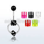 bnsldi piercing ombligo acero quirurgico bola acrnilica 5mm dado acrilico 5mm aro unido dado 4mm extremo opuesto 10mm venta