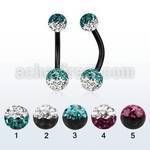 bnt2frse piercing ombligo acero quirurgico anodizado bolas multi cristal ferido 5 6mm colores al por mayor