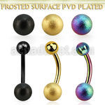bntfo6 piercing ombligo acero quirurgico anodizado bola 6mm acero esmerilado bola 5mm acero venta