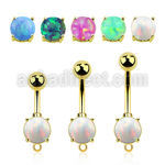 bntrdoh gold plated 316l steel belly banana opal