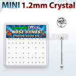 box silver nose bones w 1.2mm clear crystals