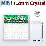 box silver nose scews w 1.2mm clear crystals
