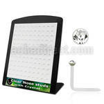 brac11 display expositor 120 piercing nariz l acrilico transparente cristal claro redondo 1 5mm distribuidor mayorista