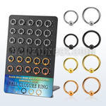 brcrt4b display unidades aro bola presion acero chapados pvd negro oro oro rosa bola